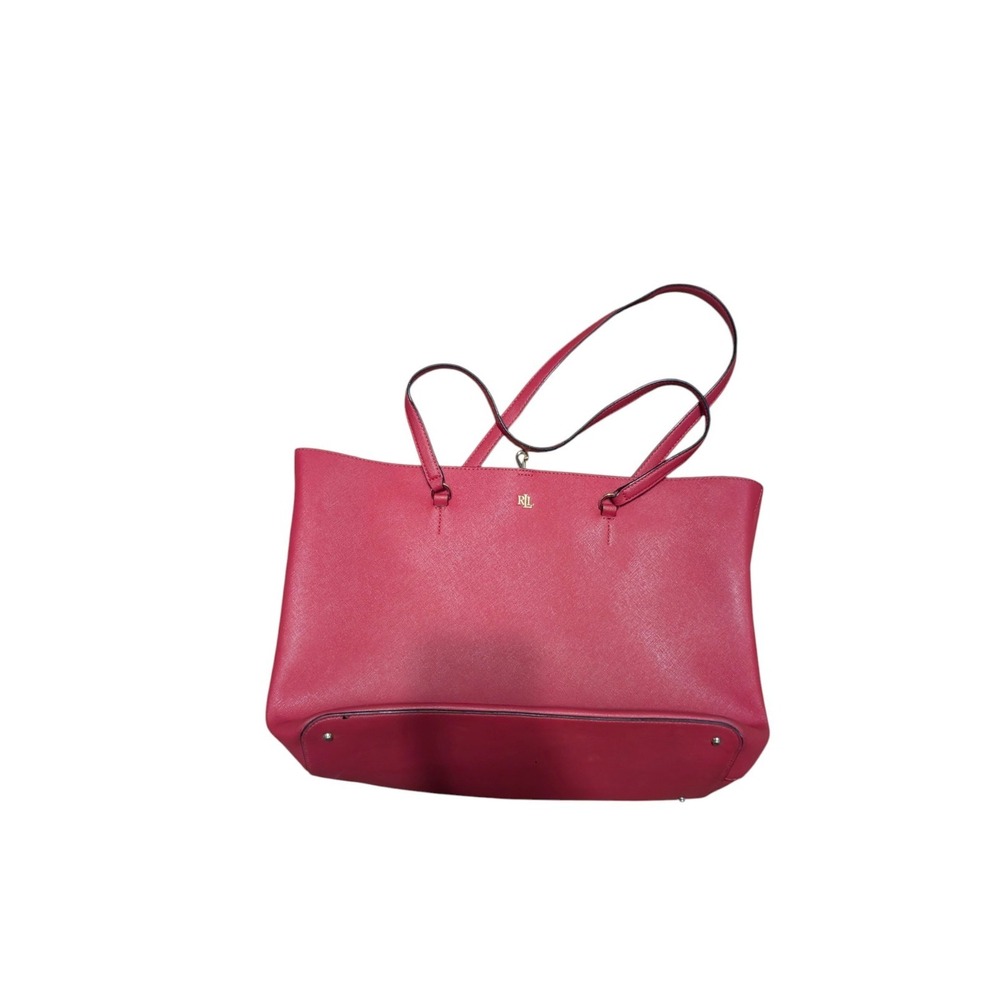 Lauren Ralph Lauren Crosshatch Leather Sophisticated Karly Tote